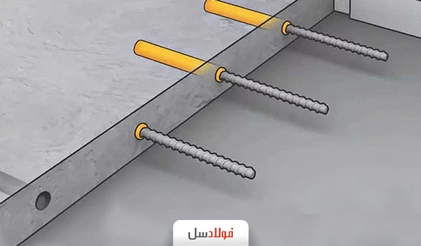 مراحل کاشت میلگرد در بتن